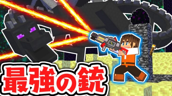 最強の銃が使える世界でエンドラ討伐!!チートすぎる武器を使いこなせ!!マイクラMod実況【マインクラフト】