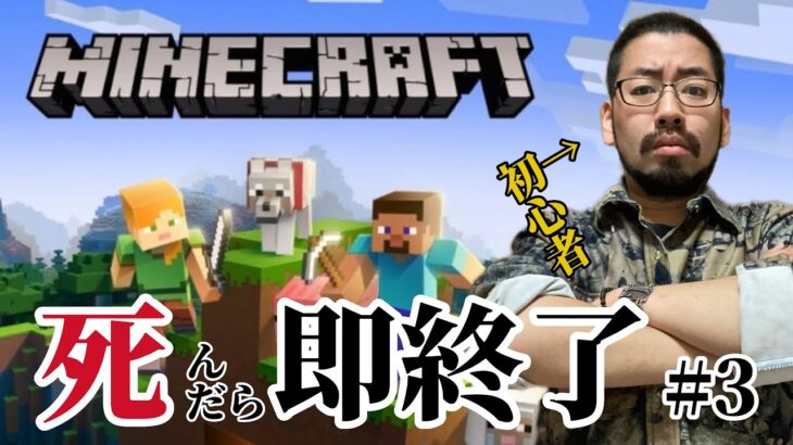 【ゲーム実況】岩盤まで掘りたい！！初心者マイクラ死んだら即終了 #4