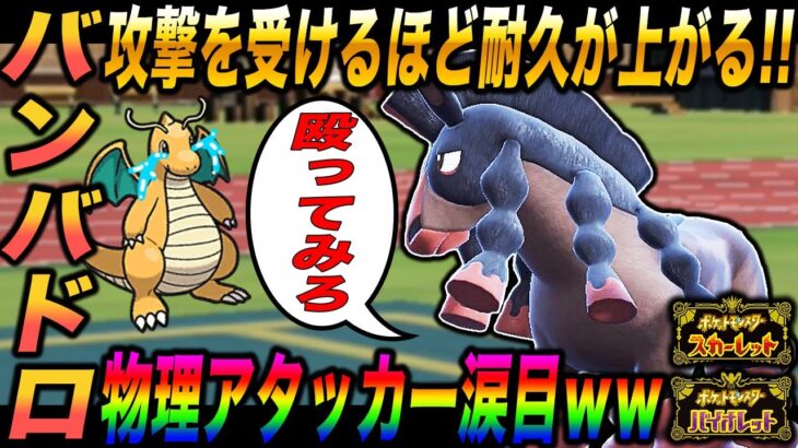 【ポケモンSV】攻撃を受ける度に耐久が上がる『バンバドロ』がヤバすぎるｗｗ物理アタッカーを完全に潰すのが強すぎるｗｗ【スカバイ】