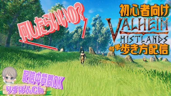 ヴァルヘイム【初心者の歩き方～初級～】ライブ配信・VALHEIM・女性ゲーム実況・サンドボックス・建築・MMORPG・雑談