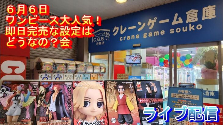 クレーンゲーム倉庫岩槻店ライブ配信21 ワンピースは人気すぎな会