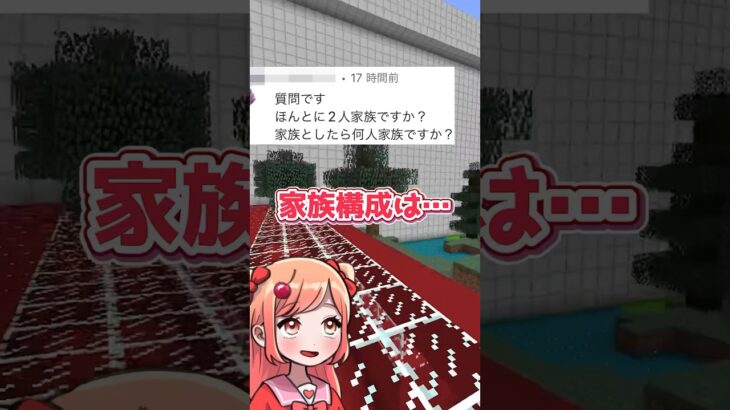 🍒Q.家族構成は？姉妹系ゲーム実況者のマイクラしながら質問コーナーその3❣️コメント返し🔥　#りぃべるがくえん