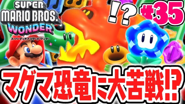 無敵のマグマ恐竜!?ワンダーなウーロンの巣を攻略せよ!!最速実況Part35【スーパーマリオブラザーズ ワンダー】