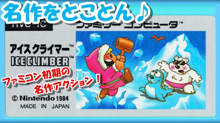 【レトロゲーム/実況】ファミコン実機で「アイスクライマー」名作アクションをじっくり！【FC/クリア/エンディング/BGM/攻略】