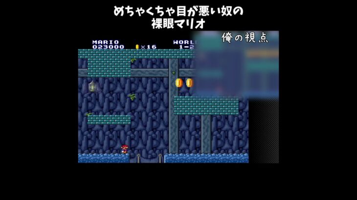 めちゃくちゃ目が悪い奴のスーパーマリオ③ #ゲーム実況 #裸眼マリオ