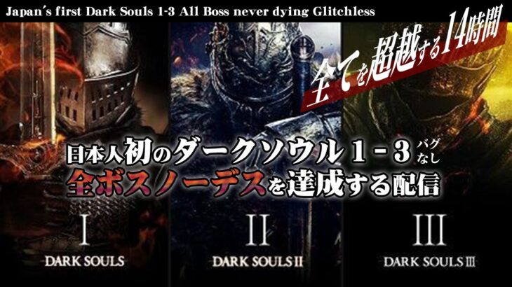 日本人で初めてダークソウル123バグなし全ボスノーデスを達成するJapan’s first Dark Souls 1-3 All Boss never dying Glitchless