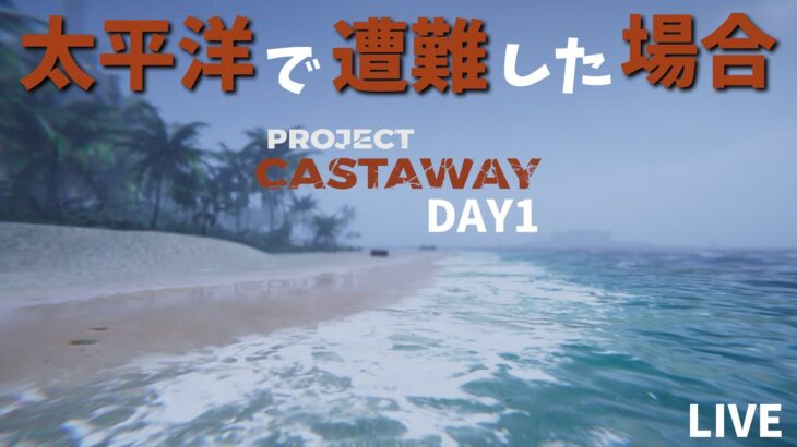 【Project Castaway】DAY1 墜落！遭難！太平洋サバイバル！【PCゲーム実況ライブ配信】