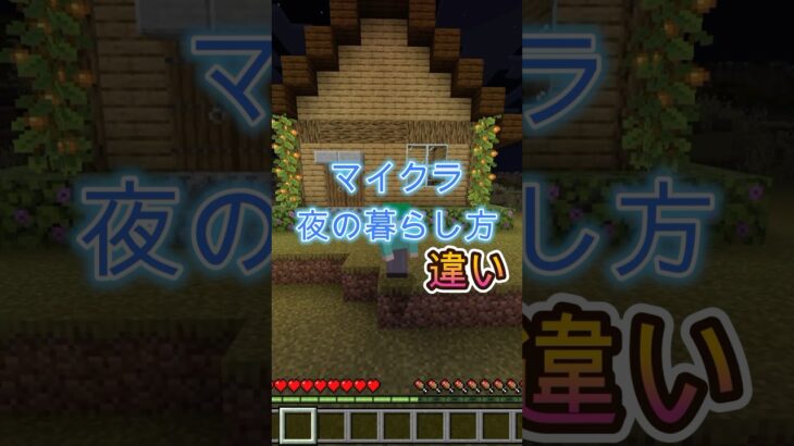 夜の暮らし方の違い［マイクラ］#マイクラ #ゲーム実況 #shorts